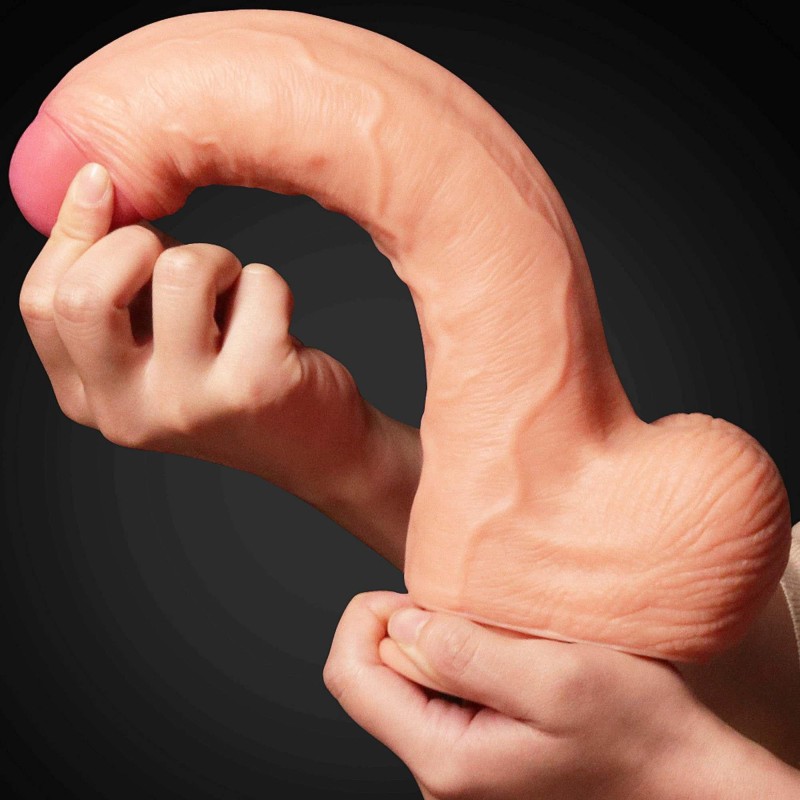 Giętkie realistyczne dildo z przyssawką penis 28cm